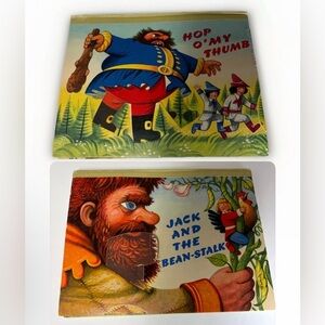 Hop O' My Thumb Jack Bean Stalk Children's Illustrated Bancroft Pop Up Book 1961